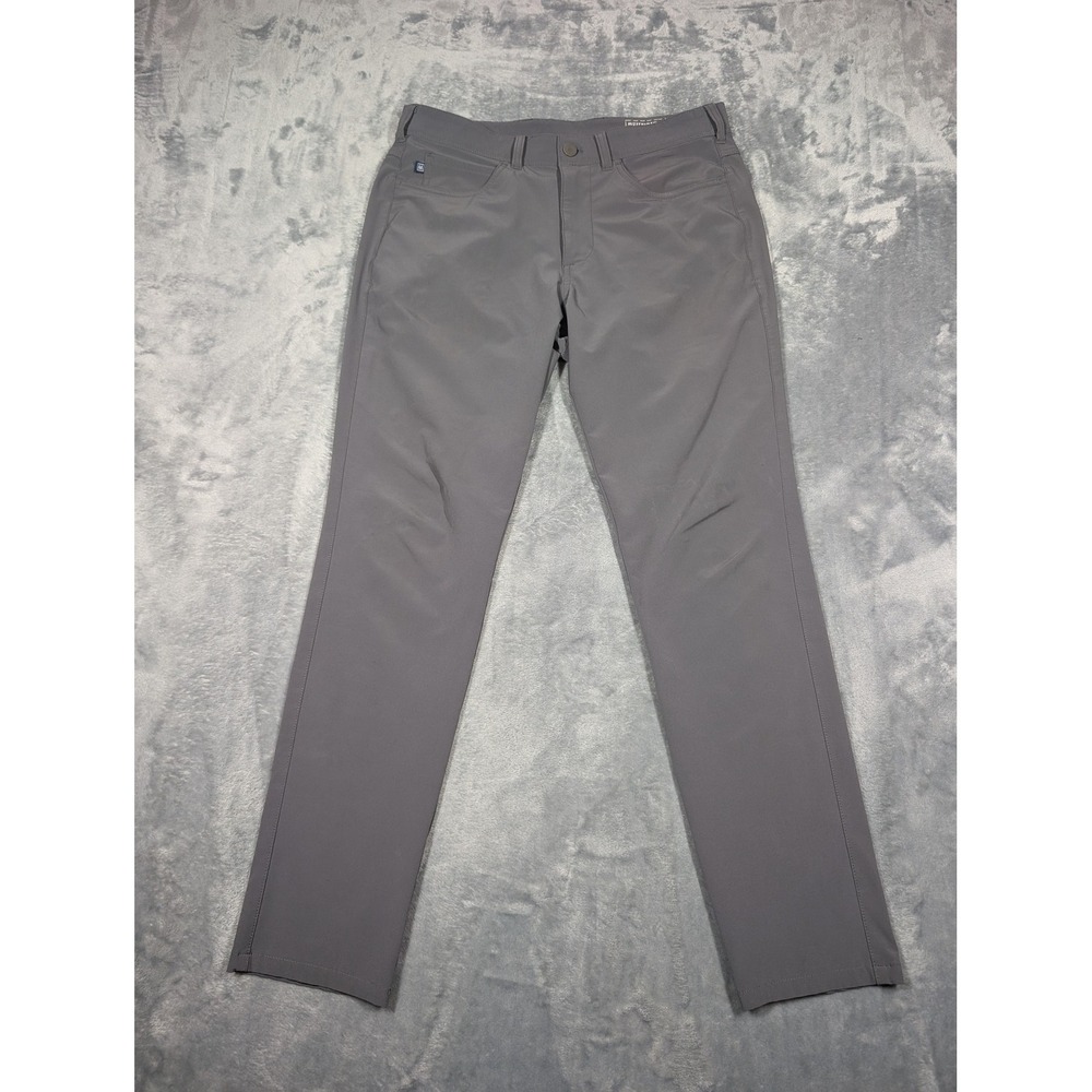 Mizzen+Main Helmsman Pants Mens 32x30 Gray Slim Stretch Chino Travel Golf Casual